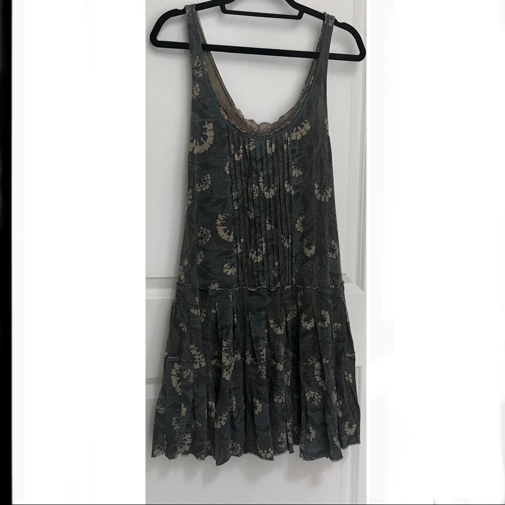 Free People dark olive floral dress